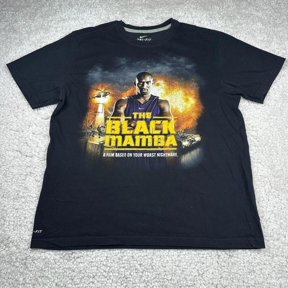 The Black Mamba T-Shirt Mens Black Kobe Bryant File Short Sleeve Graphic Tee